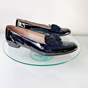 Vintage Salvatore Ferragamo Loafers Womens Size 9AA Black Patent Leather Tassell